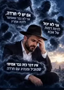 גבר מתמודד עם חרדה ומחשבות שיפוטיות
